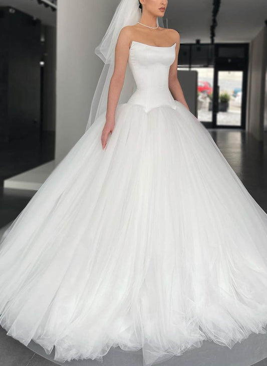 Strapless Ball-Gown Simple Vintage Wedding Dresses : Strapless Ball-Gown Simple Vintage Wedding Dresses