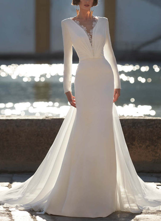 Trumpet/Mermaid Wedding Dresses with Long Sleeves