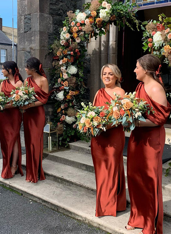 Asymmetrical Sleeveless Floor-Length Bridesmaid Dresses