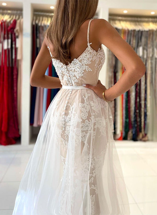 Sweetheart Sleeveless Lace Wedding Dress