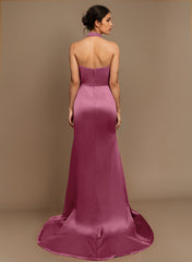 Charmeuse Bridesmaid Dresses With High Split