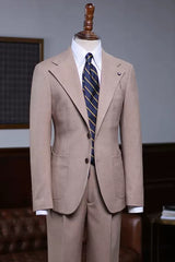 Elegant Khaki Notched Lapel Prom Suit for Men