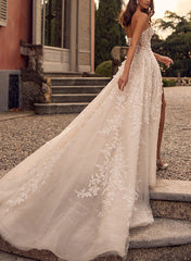 Sleeveless Lace Wedding Dresses With Appliques Lace