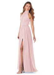 Bridesmaid Dresses: High Neck Chiffon with Bow