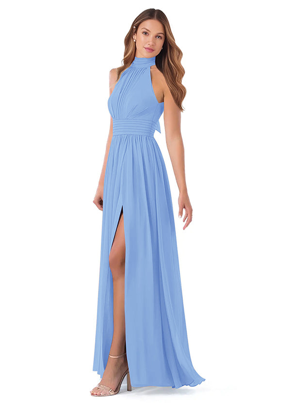 Bridesmaid Dresses: High Neck Chiffon with Bow