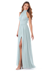 Bridesmaid Dresses: High Neck Chiffon with Bow