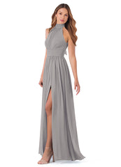 Bridesmaid Dresses: High Neck Chiffon with Bow