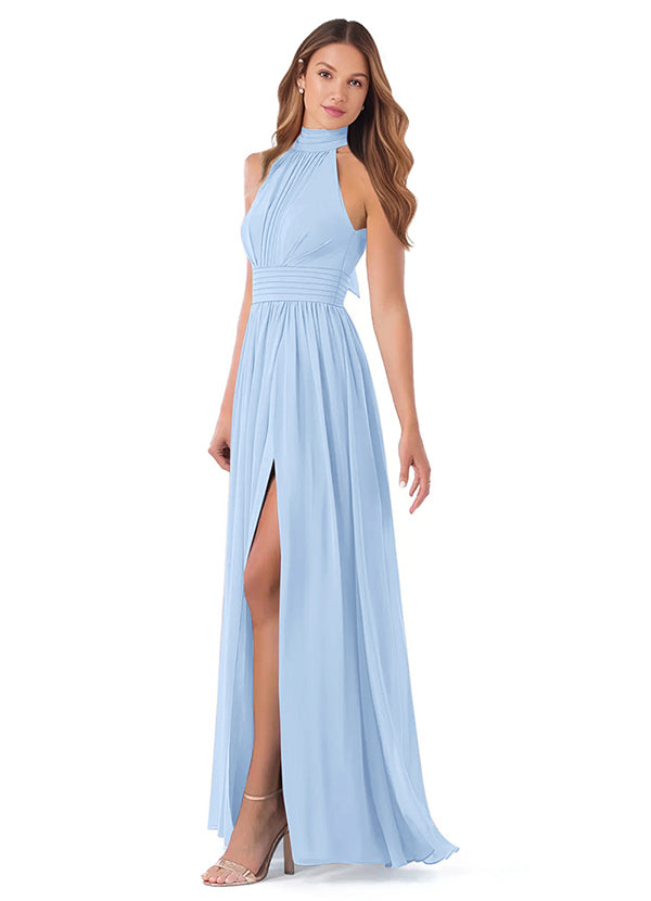 Bridesmaid Dresses: High Neck Chiffon with Bow