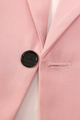 Trendy 2-Piece Peak Lapel Grey and Pink One-Button Men's Prom Suit