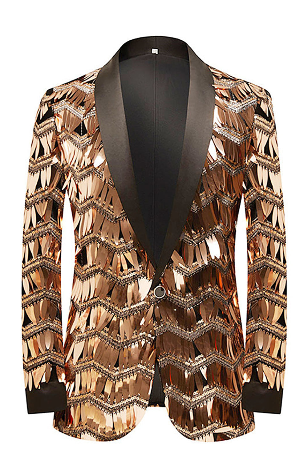 Dazzling Glitter Golden Sequins Men's Blazer