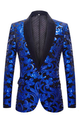 Dazzling Red Sequins 2-Piece Men's Suit