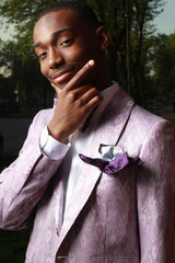 Chic Grey Purple Shawl Lapel 2-Piece Men's Prom Suit