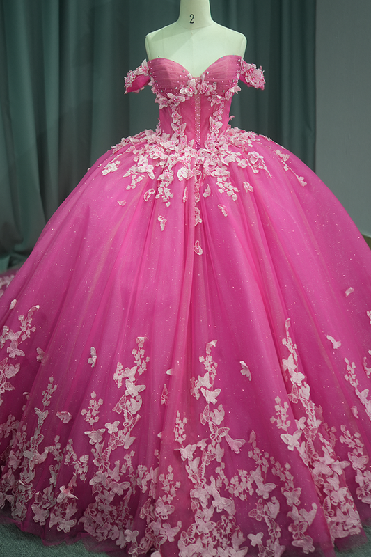 Pink Quinceanera Dress Sweet 15 Evening Dress Crystal Sleeveless Ball Gown Dress