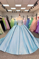 Blue Quinceanera Dress Sweet 15 Evening Dress Crystal Sleeveless Ball Gown Sweet 16 Dress