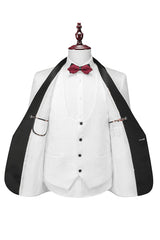 Elegant Shawl Lapel White 3-Piece Men's Suit