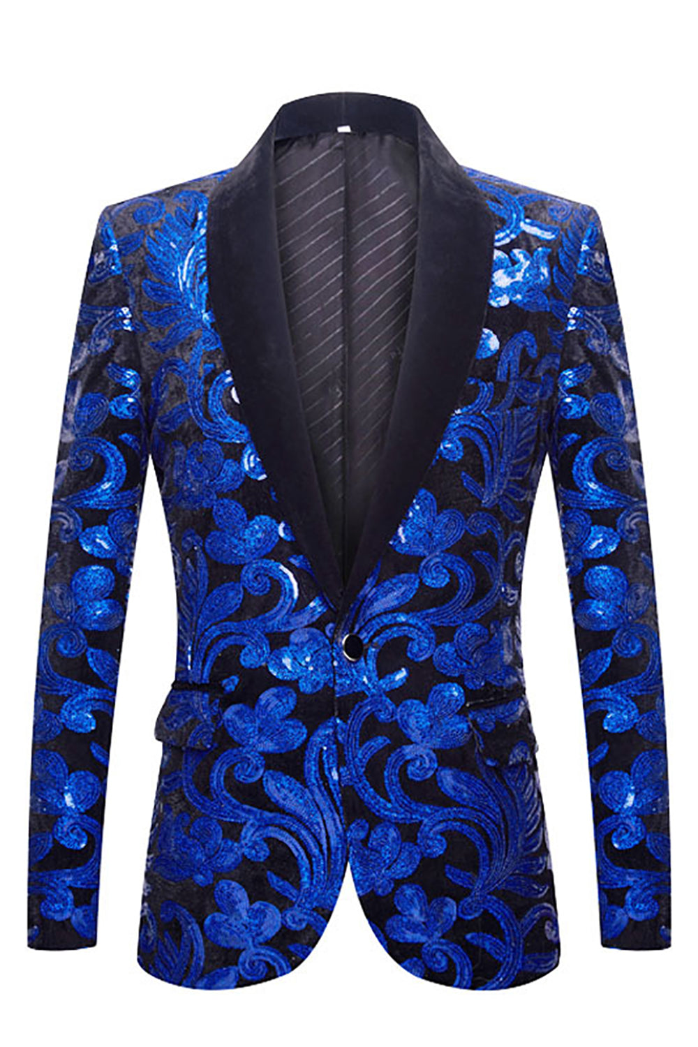 Eye-Catching Royal Blue Sequins 2-Piece Men's Suit