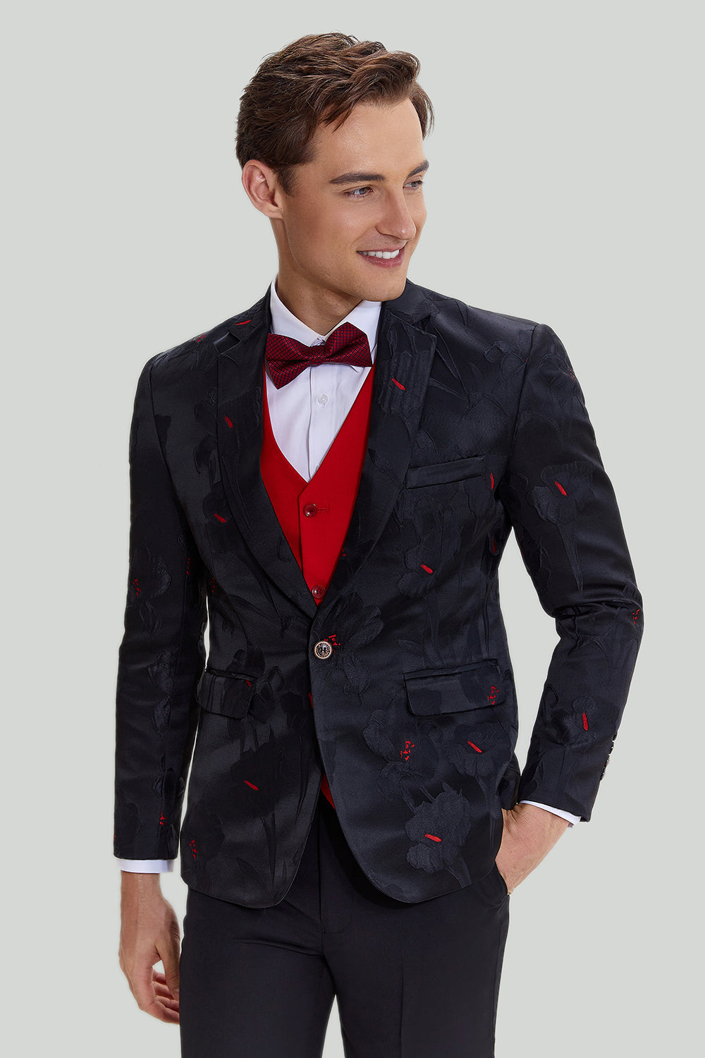 Timeless Notched Lapel Single-Breasted Black Blazer