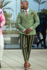 Stylish Green Wide Peak Lapel Prom Blazer for Men