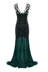 Dark Green Sequin Flapper Dress