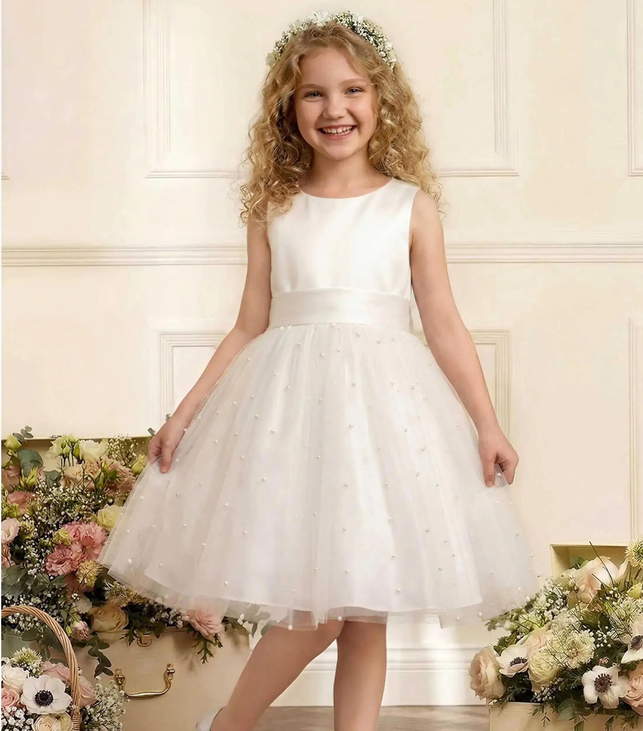 A Line Illusion Neck Long Sleeves Sweep Train Matte Satin Wedding Dress with Lace