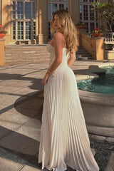 A Line Prom Dress Sleeveless Spaghetti Straps Evening Dress With Lace Appliques