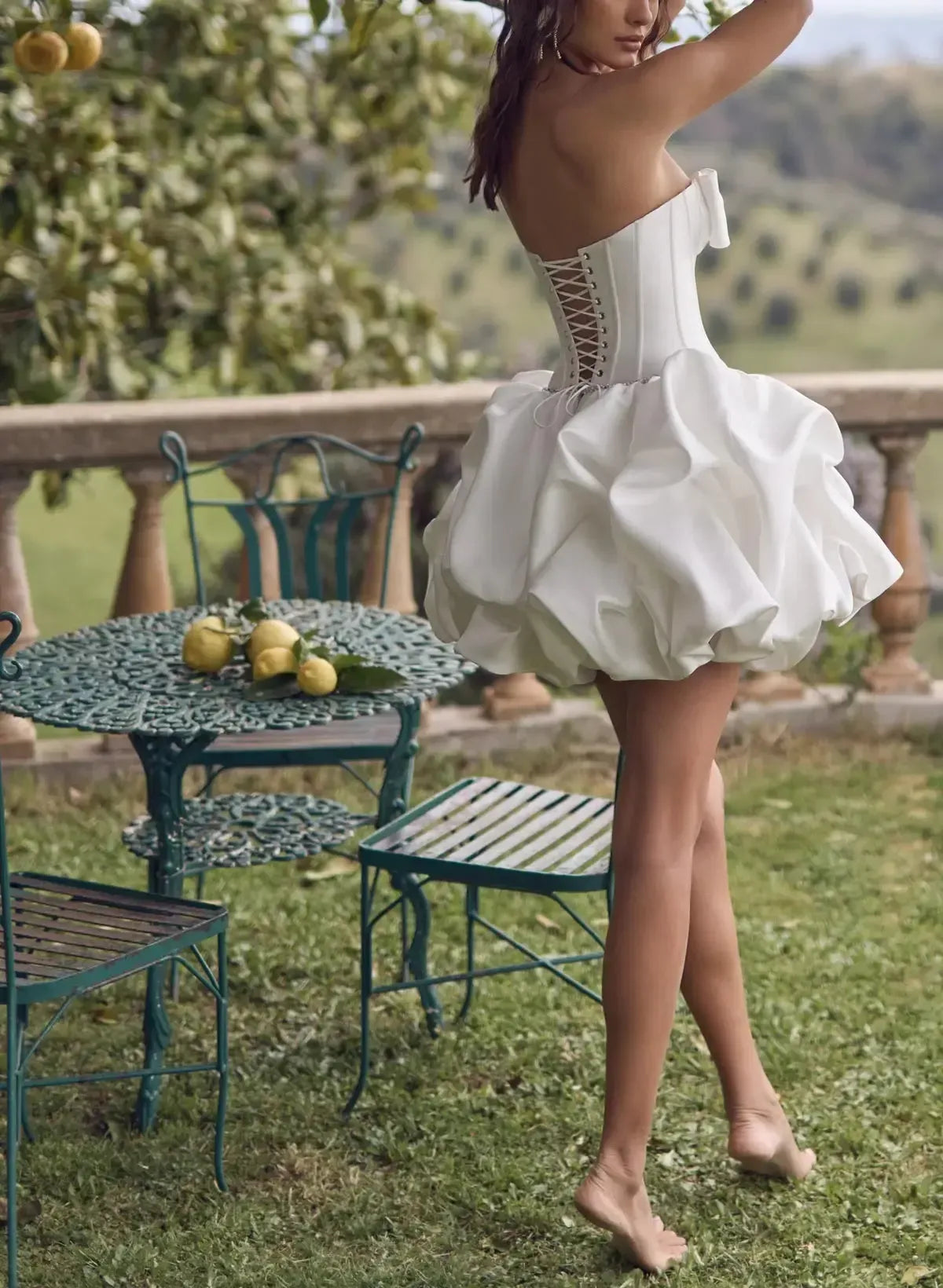 A Line Sleeveless Short Mini Matte Satin Wedding Dress with Bow