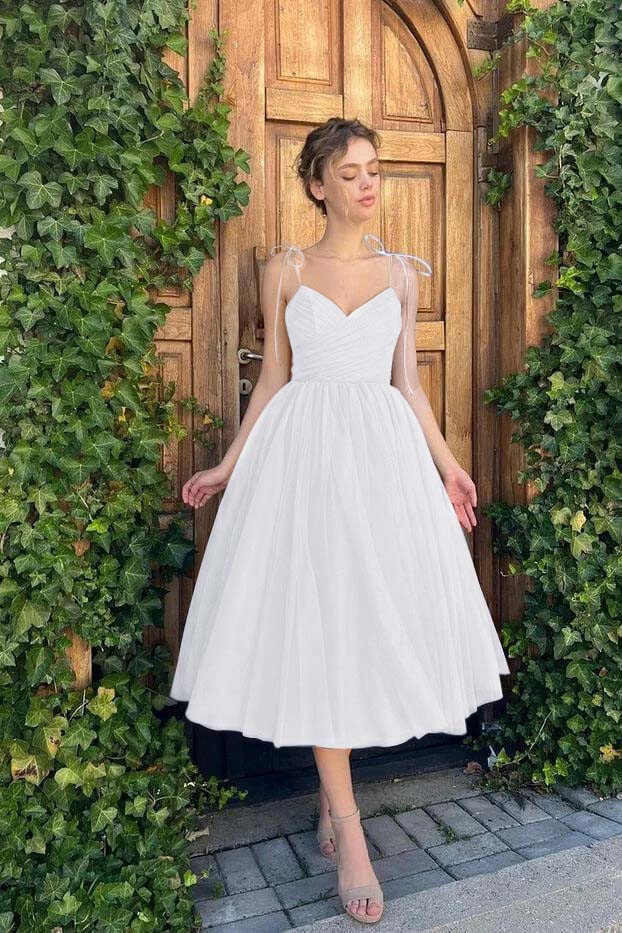 Dreamyanie Women A-Line Spaghetti Straps Tea Length Prom Dress Blue Graduation Dress Dreamyannie UK Dreamyanie Women A-Line Spaghetti Straps Tea Length Prom Dress Blue Graduation Dress Dreamyannie UK