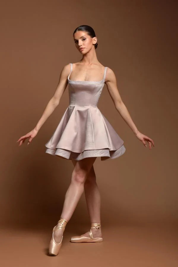 A Line Square Neck Graduation Dress Short Cocktail Dresses