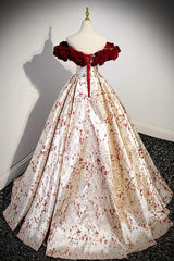 A Line Velvet Evening Dress Off the Shoulder Satin/Champagne Long Christmas Party Dress