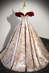 A Line Velvet Evening Dress Off the Shoulder Satin/Champagne Long Christmas Party Dress