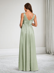 A-Line/Princess V-Neck Maternity Bridesmaid Dresses With Pleats