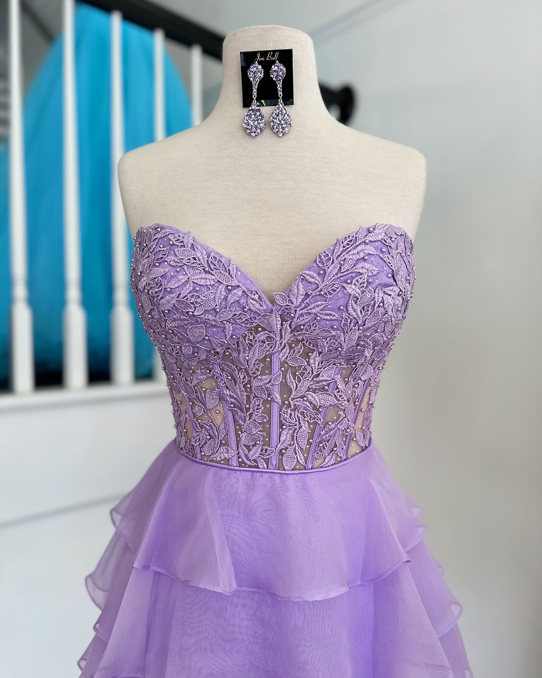 Baby Blue Corset Chiffon Short Graduation Dress with Appliques