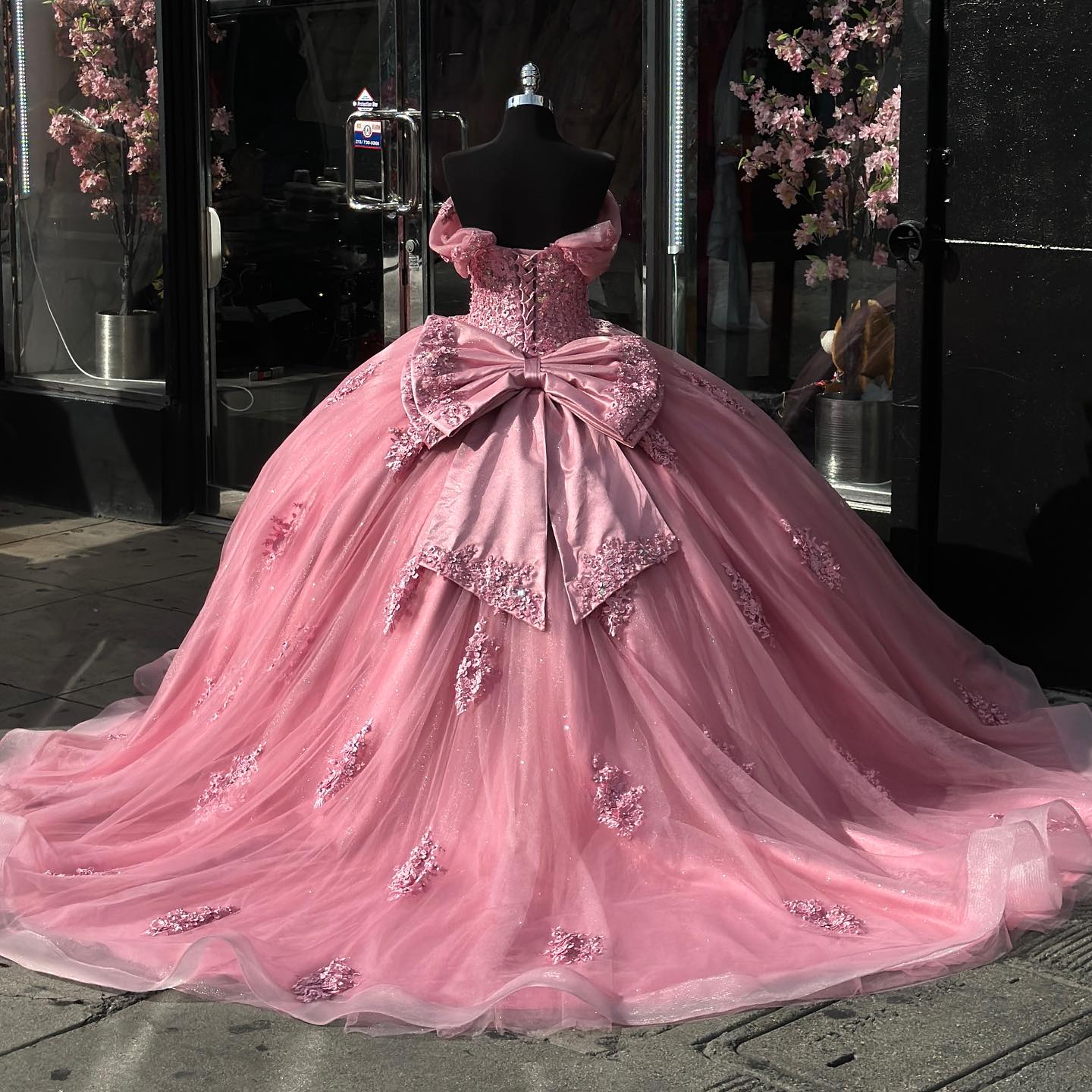 Ball Gown Off Shoulder Sleeveless Appliques Pleates Glitter Pink Tulle Quinceanera Dress Birthday Party Dress For Sweet 16