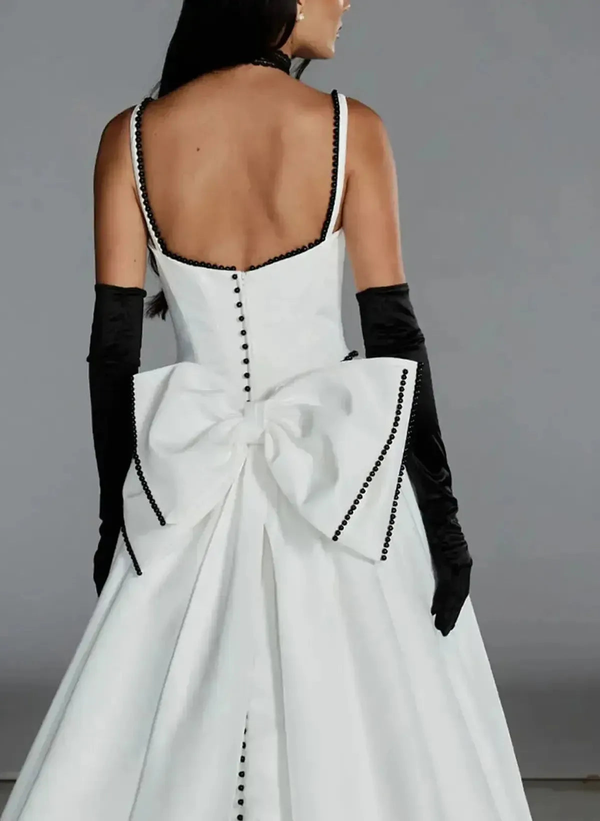 Ball Gown Off the Shoulder Sleeveless Chapel Train Satin Wedding Dress with Bow