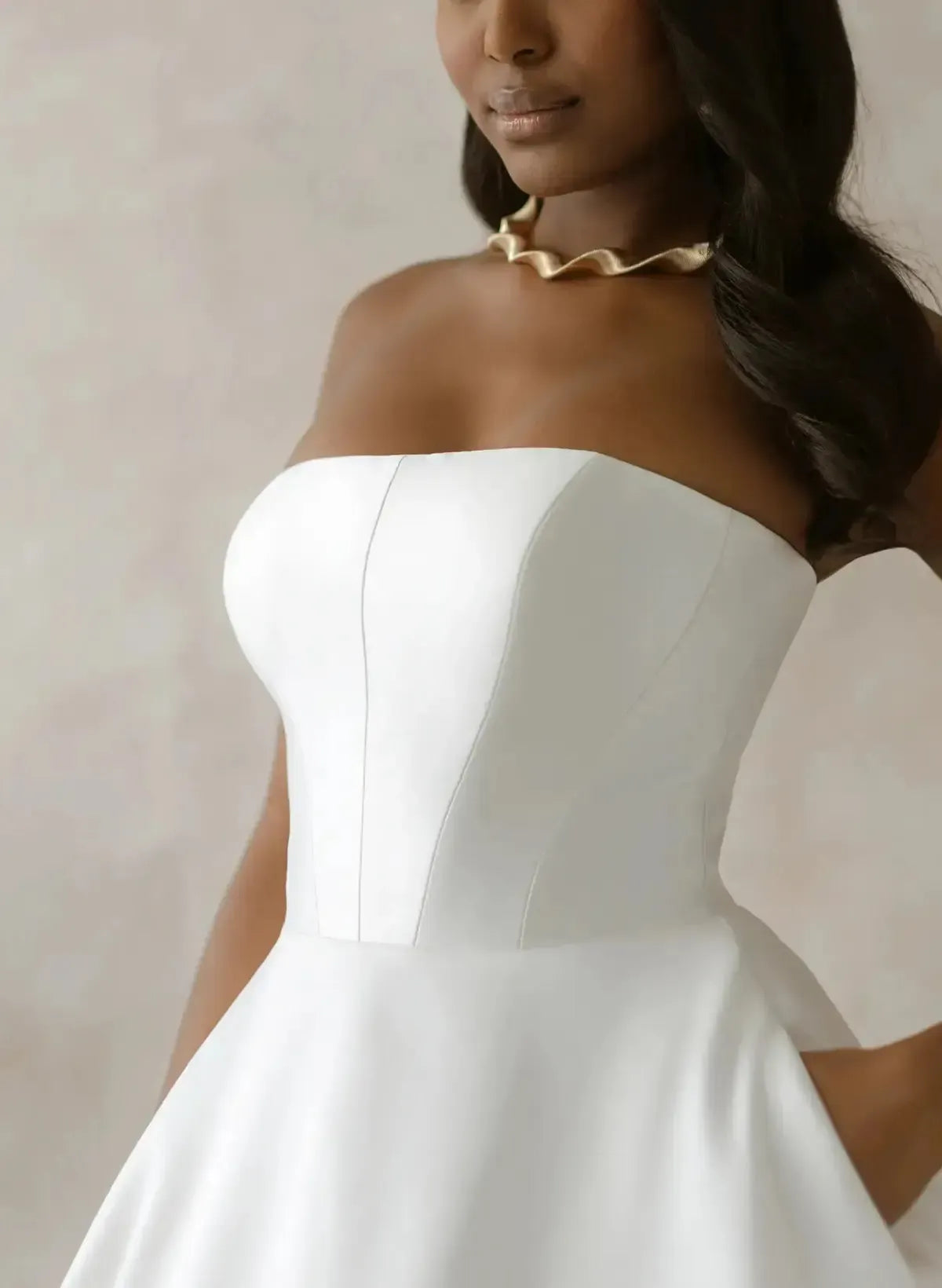 Ball Gown Off the Shoulder Sleeveless Court Train Satin Wedding Dress