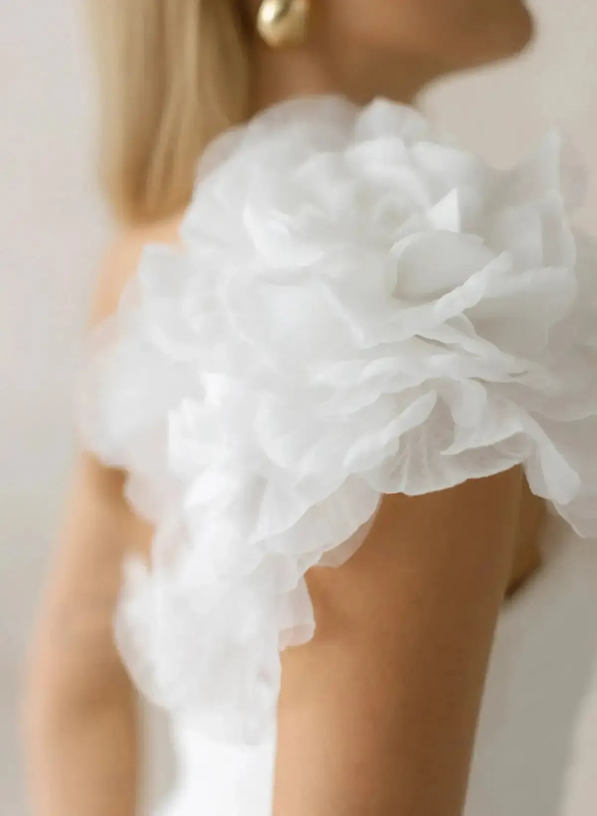Ball Gown One Shoulder Sleeveless Chapel Train Chiffon Wedding Dress with Pockets