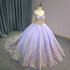 Ball Gown Quinceanera Dress Lace-Up Beaded Birthday Party Sweet 16 Dress