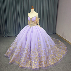 Ball Gown Quinceanera Dress Lace-Up Beaded Birthday Party Sweet 16 Dress