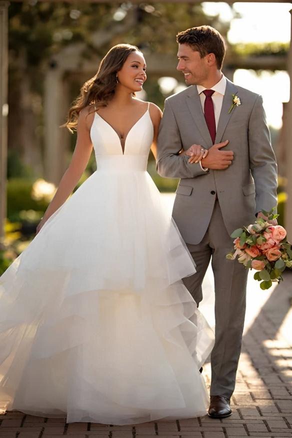 Ball Gown Wedding Dress With Tulle Ruffles