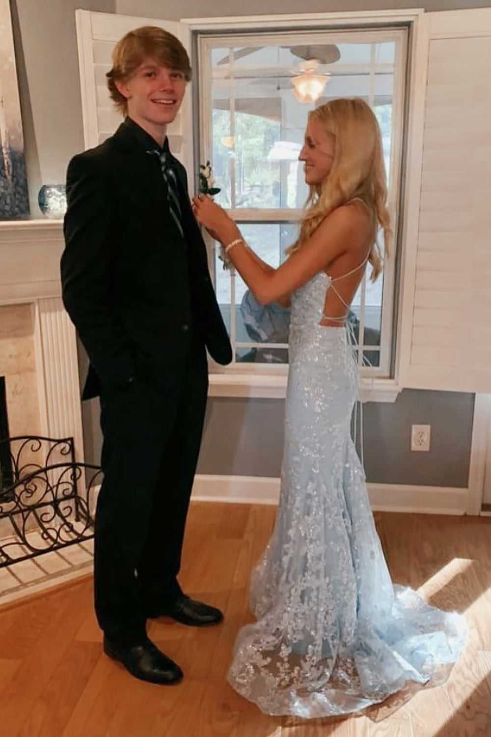 Black Notched Lapel Slim Fit 2-Piece Prom Wedding Tuxedo Blazer Pants