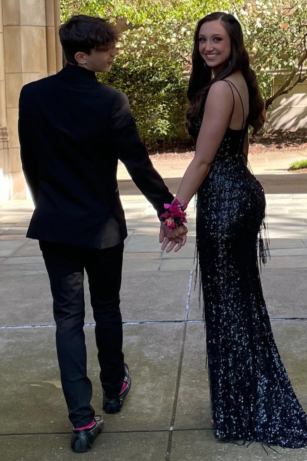 Black Notched Lapel Two-Button 2-Piece Men's Wedding Suit Blazer Pants