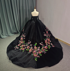 Black Off Shoulder Princess Quinceanera Dress Ball Gown Sweet 16 Dress