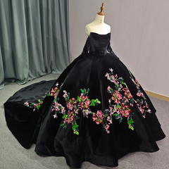 Black Off Shoulder Princess Quinceanera Dress Ball Gown Sweet 16 Dress