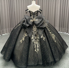 Black Off the Shoulder Quinceanera Dress Ball Gown Sweet 16 Dress