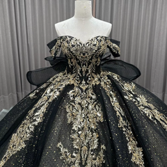 Black Off the Shoulder Quinceanera Dress Ball Gown Sweet 16 Dress