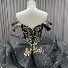 Black Off the Shoulder Quinceanera Dress Ball Gown Sweet 16 Dress