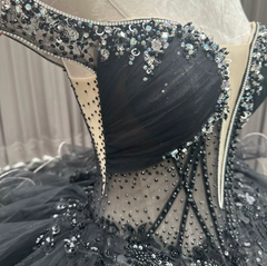 Black Quinceanera Dress Off The Shoulder Ball Gown Sweet 16 Dress