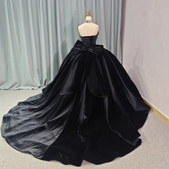 Black Shiny Princess Quinceanera Dress Strapless Sweet 16 Dress Lace Beads 15Th Party Gown Ball Gown Dress