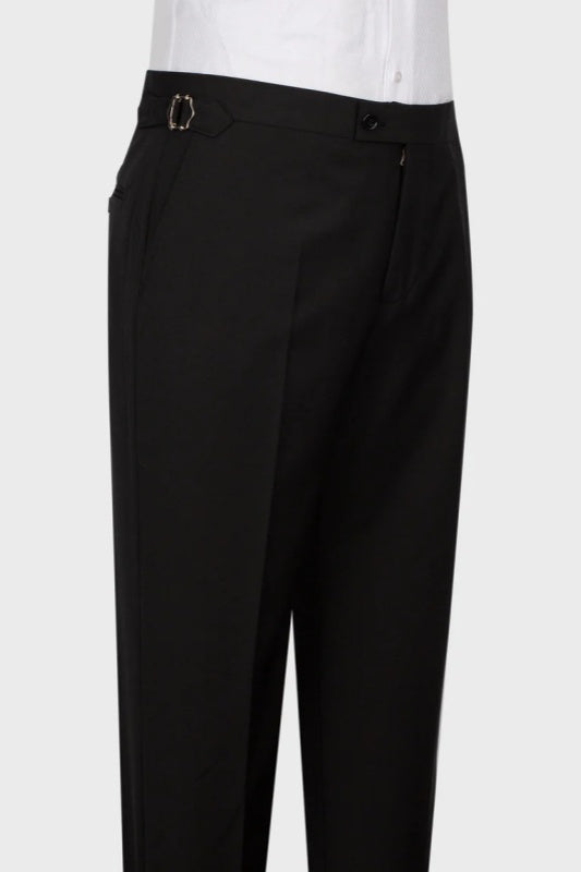 Black Three Piece Peaked Lapel Business Suit for Men