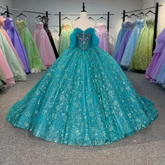 Blue Ball Gown Princess Girl Sweet 15 Quinceanera Dress Prom Party Gowns Dress